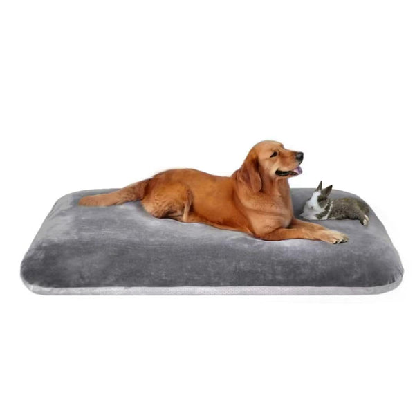 Magic Dog Extra Large Dog Bed Orthopedic Pet Beds 47 Inch Jumbo Crate Pad Mat Washable Anti Slip Dog Sleeping Mattress with Removable Cover,Fleece, Light Grey XL