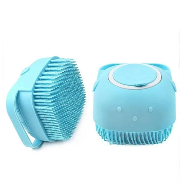 ZOIVANE Dog Bath Brush | Soft Silicone Bristles Pet Grooming/Bathing & Massage Brushes | Dog & Cat Accessories | Labrador, German Shepherd, Golden Retriever | Shampoo Dispenser Washing Brush-Pack of 1