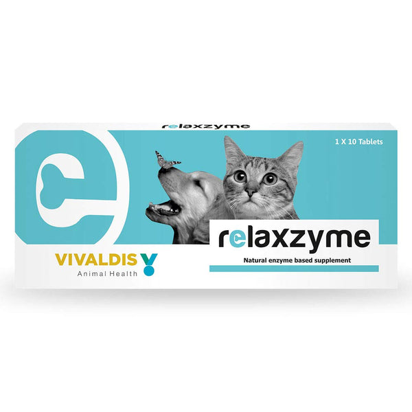 Pawsitively Pet Care Vivaldis Relaxzyme Natural Enzyme Based Supplement Tablets for Dogs and Cats - 10 Tabs