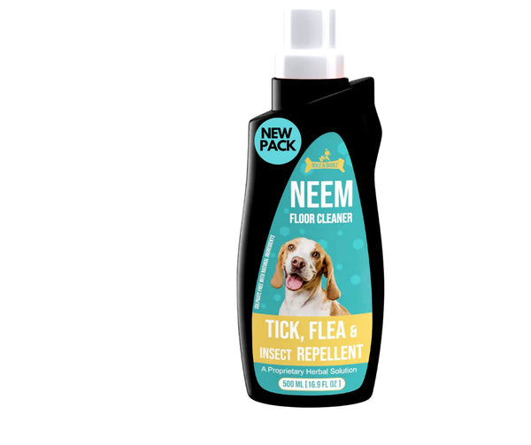 Dogz & Dudez Tick and Flea Repellent (Concentrate) - Pet Floor Cleaner for Home/Kennal wash | Neem Herbal Insect Cleanser Freshener Liquid - 500 ml - (with Water Mixed Makes 62.6 litres)