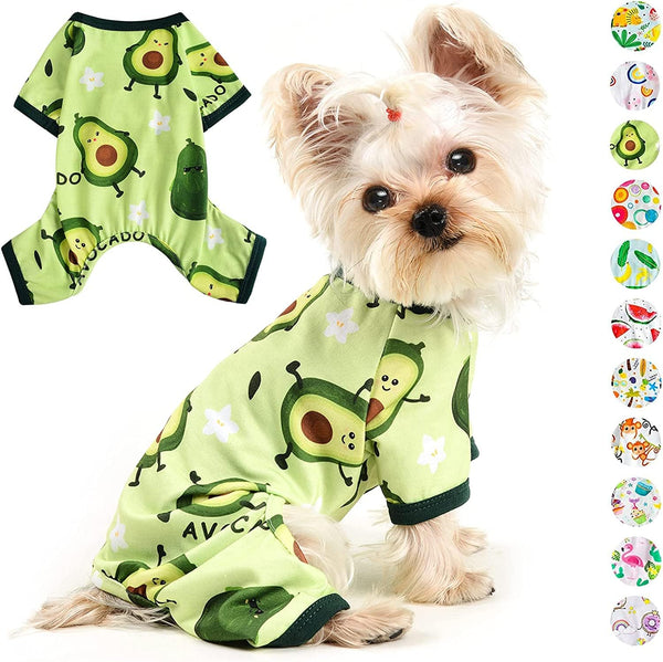 KUTKUT polycotton blend Small Medium Dog Bodysuit Spring Summer Autumn Dog Clothes For Small Dogs Cat, Doggie Onesies Cat Pet Jammies (2Xl,Chest:55Cm,Length:45Cm),Green,1 count