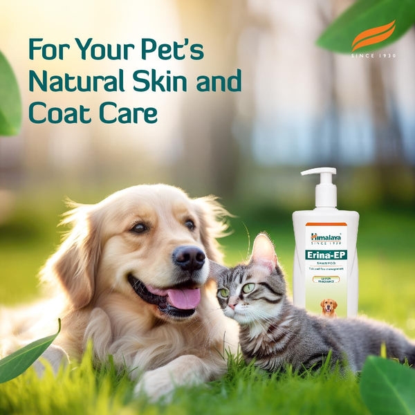 Himalaya Erina-EP Shampoo for Dogs and Cats, 200 ML | Neem & Eucalyptus Formula, Soothes Skin Irritation and Protects Skin Health
