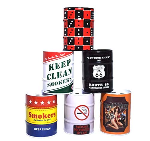 Barrel Drum Shaped Aluminum Oil Can Ashtray tray for Cigarette Cigar 1pc (Mix Ash Tray)