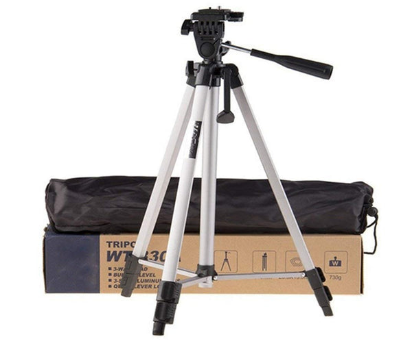 5 FT. Aluminium Light weight Tripod with Mobile Phone Holder Mount & Carry Bag for All Smartphone, GoPro, Cameras