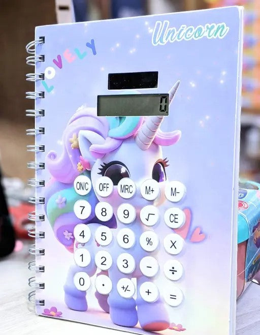 Spiral Notebook Diary with Calculator for Office, School Use |Rainbow Color