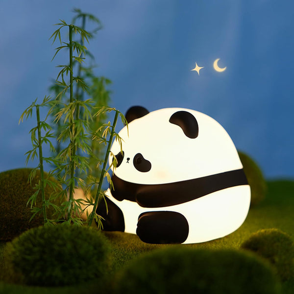Sad Panda Night Light Squishy Silicone 3-Level Dimmable LED Rechargeable Touch Lamp with Timer Function for Bedroom & Office