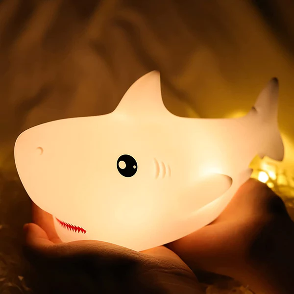 Adorable Shark Silicone Night Lamp with 7 Color Modes – Perfect for Kids' Rooms, Birthday Gifts, and Nighttime Comfort