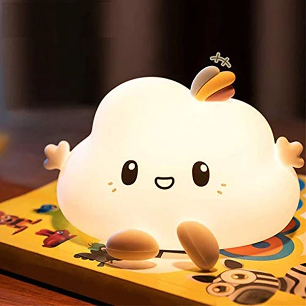 Cloud LED Night Light for Kids Cute Squishy Silicone Kawaii Lamp for Nursery Bedroom Color Changing Sleep Light with Touch Sensor, Portable USB Rechargeable Beside Lamp.Gift for Kids (Cloud)