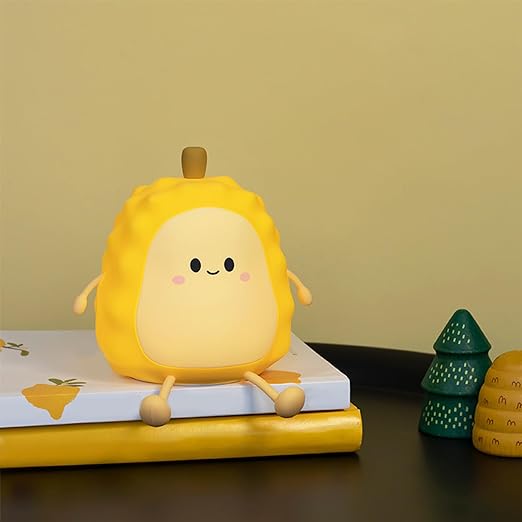 Durian Silicone Lamp for Bedroom | Rechargeable and Touch Sensor Cute Shape Night Lamp | Silicone Squishy Night Lamp for Baby and Toddler for Bedroom