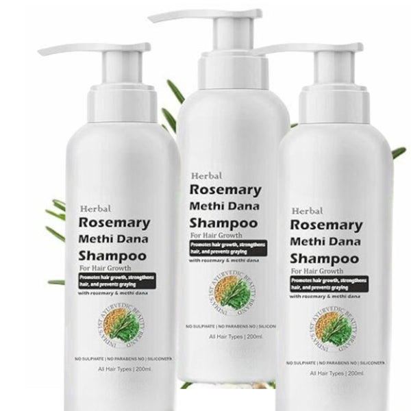 Wild & Pure Herbal Rosemary Shampoo with Methi Dana 200 ml (pack of 3)