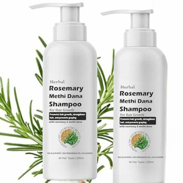 Wild & Pure Herbal Rosemary Shampoo with Methi Dana 200 ml (pack of 2)