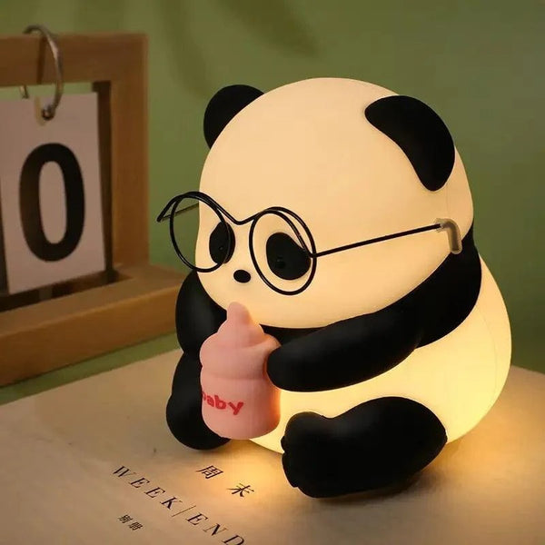 Cute Nursery Baby Panda Light, Squishy Animals Silicone Lamp Up for Boys and Girls,Kawaii LED Nightlight for Toddler Bedroom and Kid Room Decor.