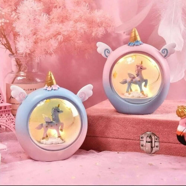Cute Cartoon Golden Horn  Unicorn LED Night Light For Kids Baby Children Nursery Lamps Animal Bedside Lamps Bedroom Decor Christmas Birthday Gift Night Lamp